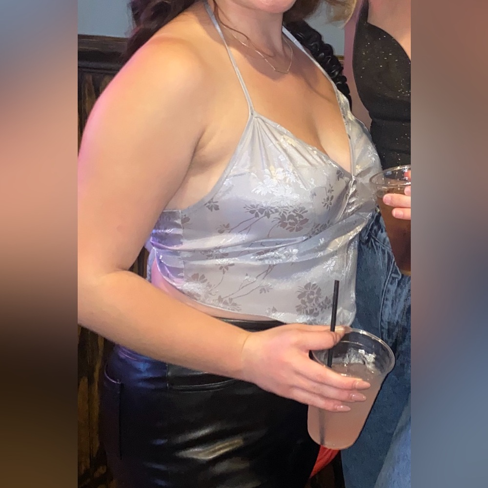 SHEIN Lace Wrap Bandana Top